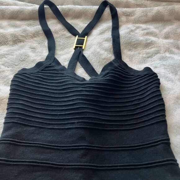 Twenty One Black Bodycon Y2K Tunic Mini Dress-Size S/P - Picture 2 of 9